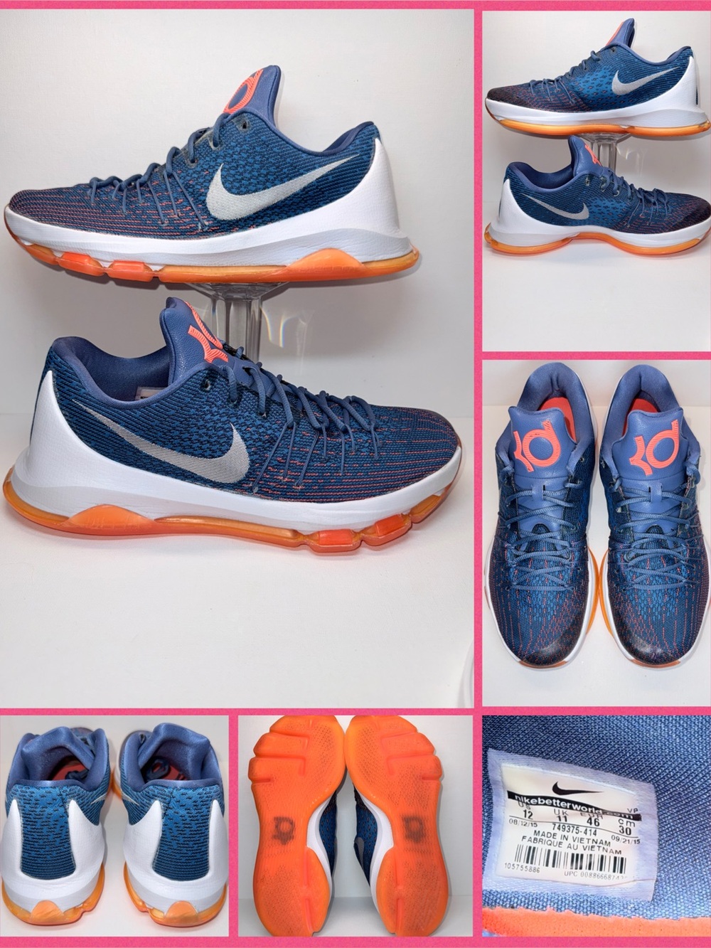 NIKE KD 8 Blue & Orange KD Basketball Shoes